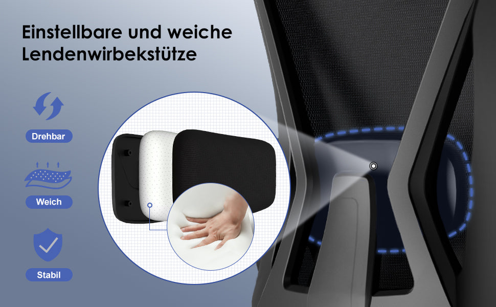 Bürostuhl Ergonomischer Bürostuhl mit klappbaren Armlehnen und Rückenlehnen