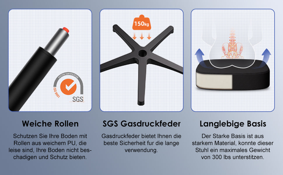 Bürostuhl Ergonomischer Bürostuhl mit klappbaren Armlehnen und Rückenlehnen