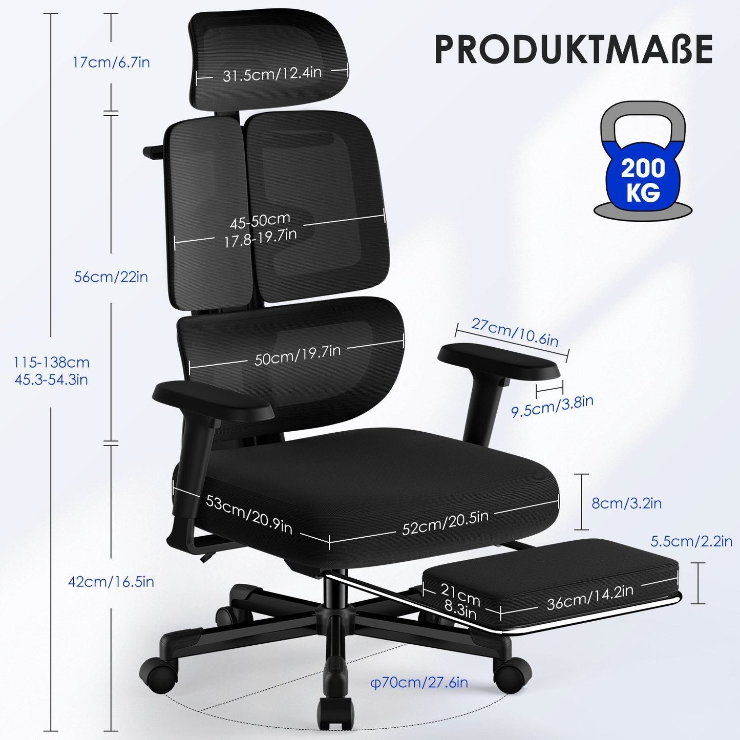 Bürostuhl Bürostuhl, Chefsessel, ergonomischer Schreibtischstuhl, atmungsaktiv