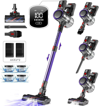 Akku-Hand-und Stielstaubsauger Akku Staubsauger, 55000Pa/550W/50Min/1.6L Kabelloser Staubsauger