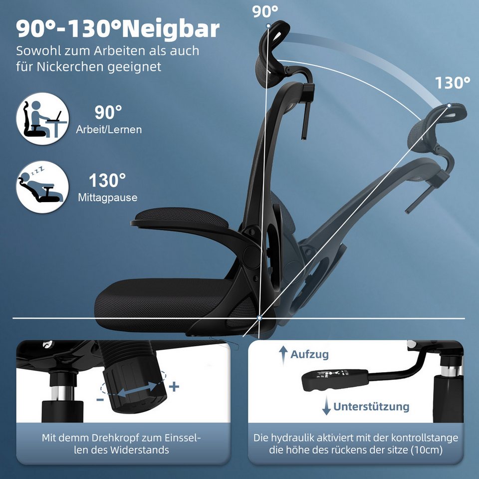 Bürostuhl Bürostuhl, Ergonomischer Schreibtischstuhl, Drehstuhl, Chefsessel