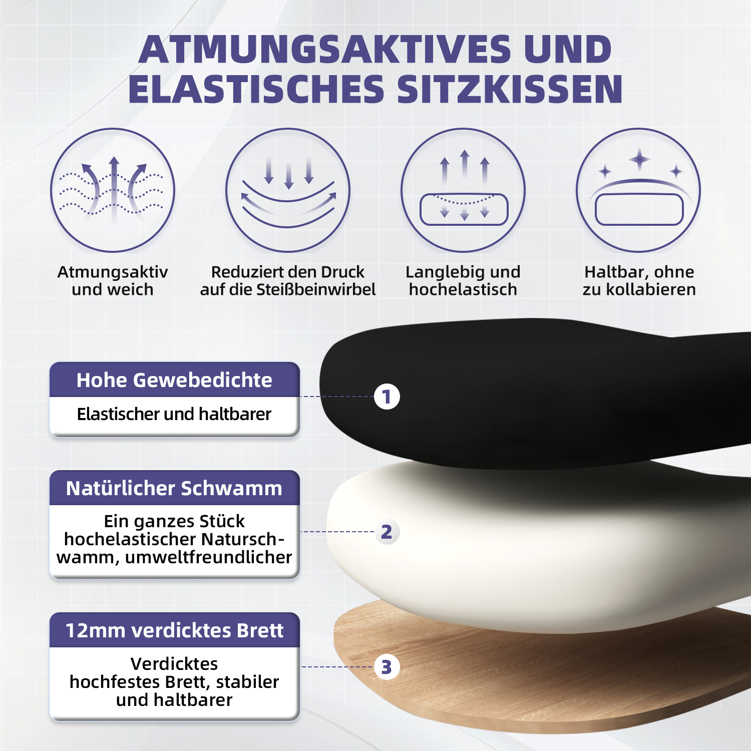 C12 - Bürostuhl Bürostuhl mit Gerauschlose Gummirollen,Ergonomischer Bürostuhl 6 c12 2