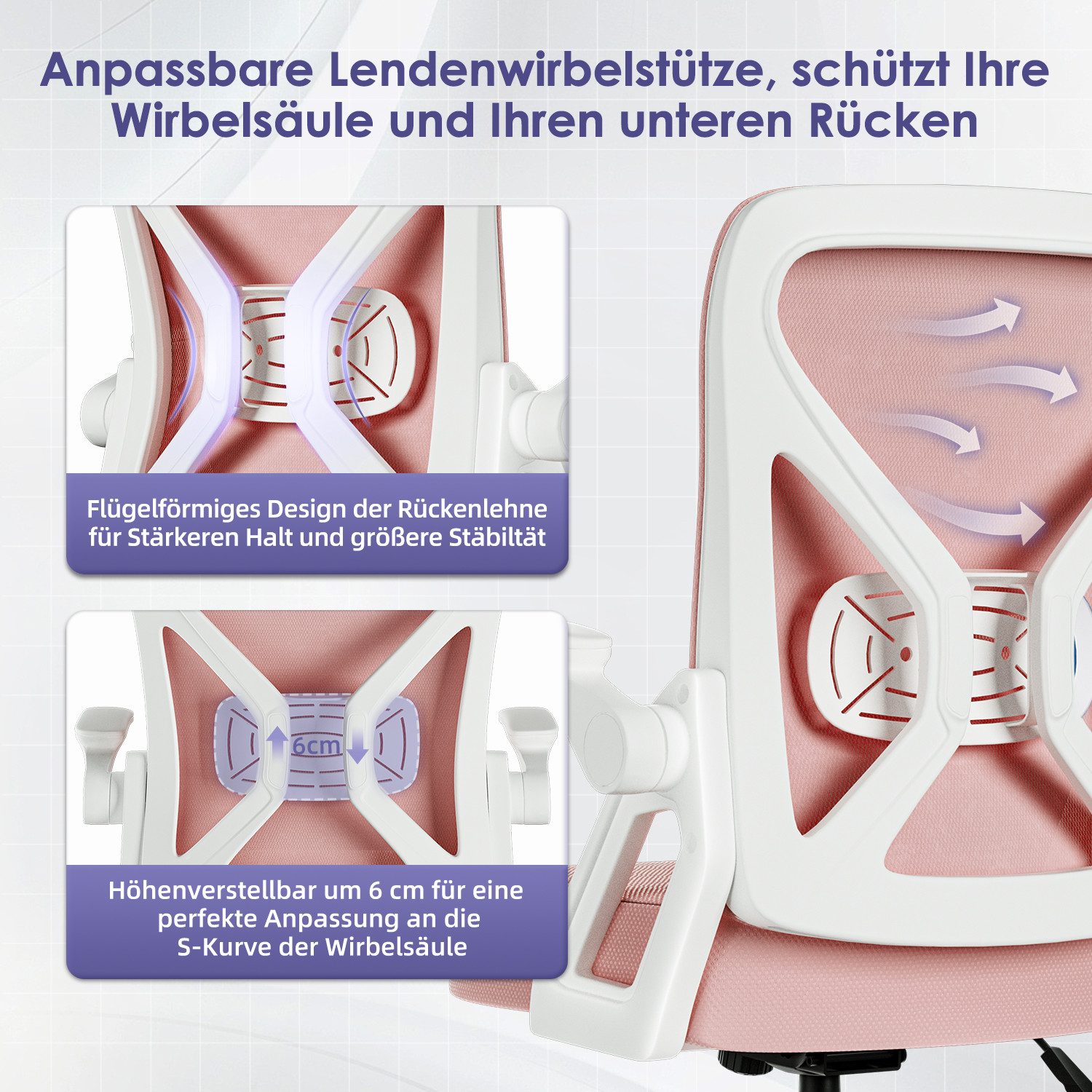 Bürostuhl Bürostuhl,Chefsessel aus Mesh,Ergonomischer Schreibtischstuhl 6 yizi 102