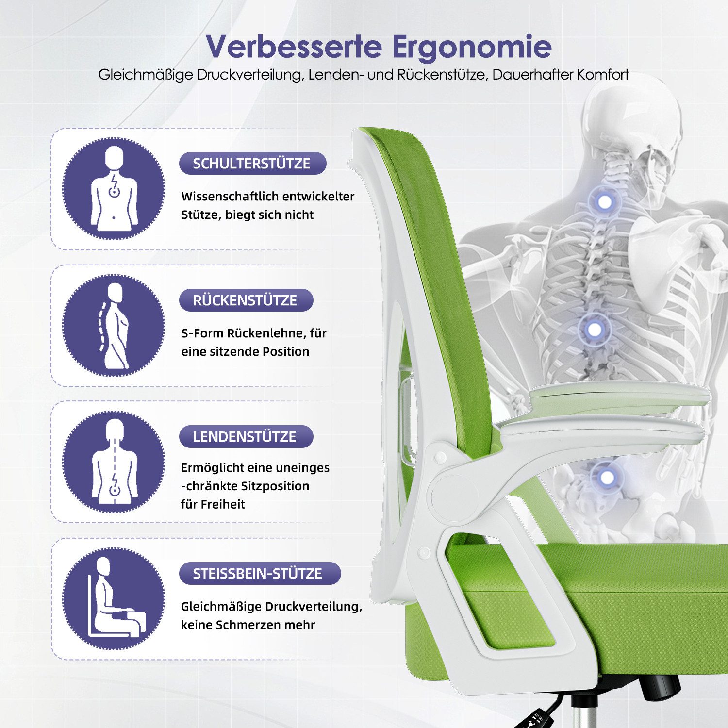 Bürostuhl Bürostuhl,Chefsessel aus Mesh,Ergonomischer Schreibtischstuhl 5 yizi 105