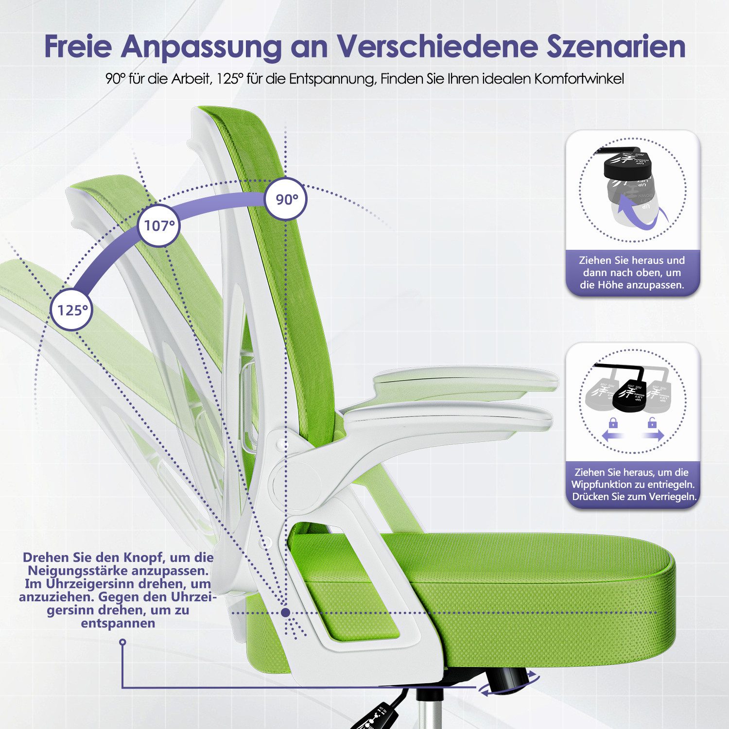 Bürostuhl Bürostuhl,Chefsessel aus Mesh,Ergonomischer Schreibtischstuhl 6 yizi 106