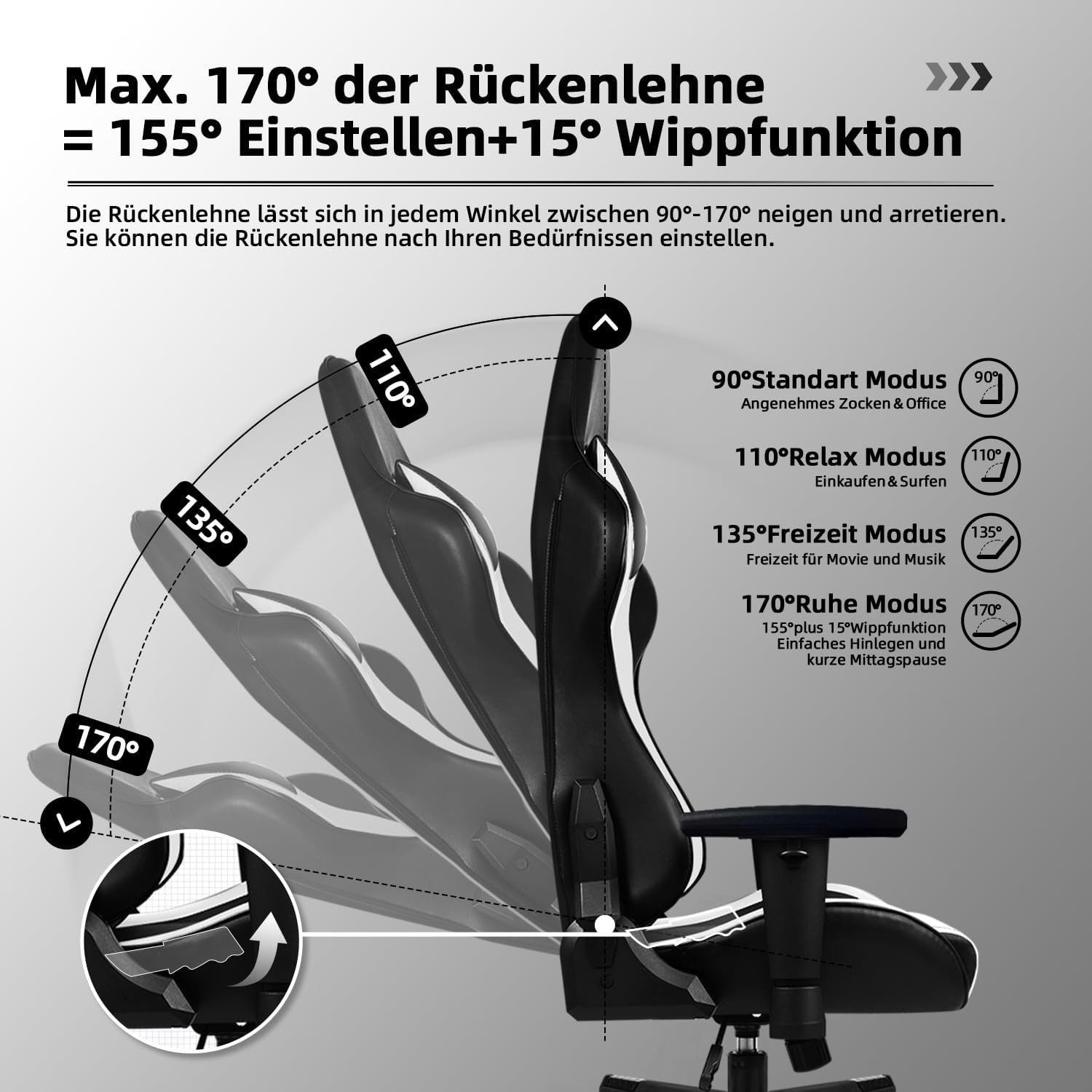 Gaming-Stuhl Gaming Stuhl Ergonomisch Gaming Chair Bürostuhl 6 yizi 117