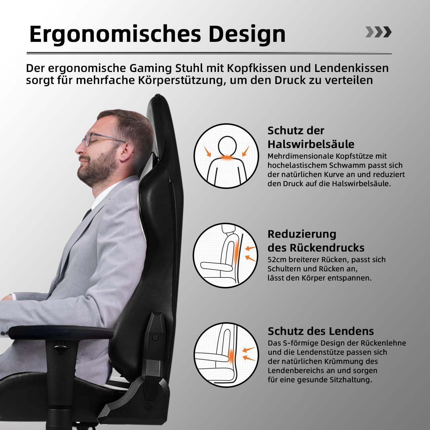 Gaming-Stuhl Gaming Stuhl Ergonomisch Gaming Chair Bürostuhl 7 yizi 118