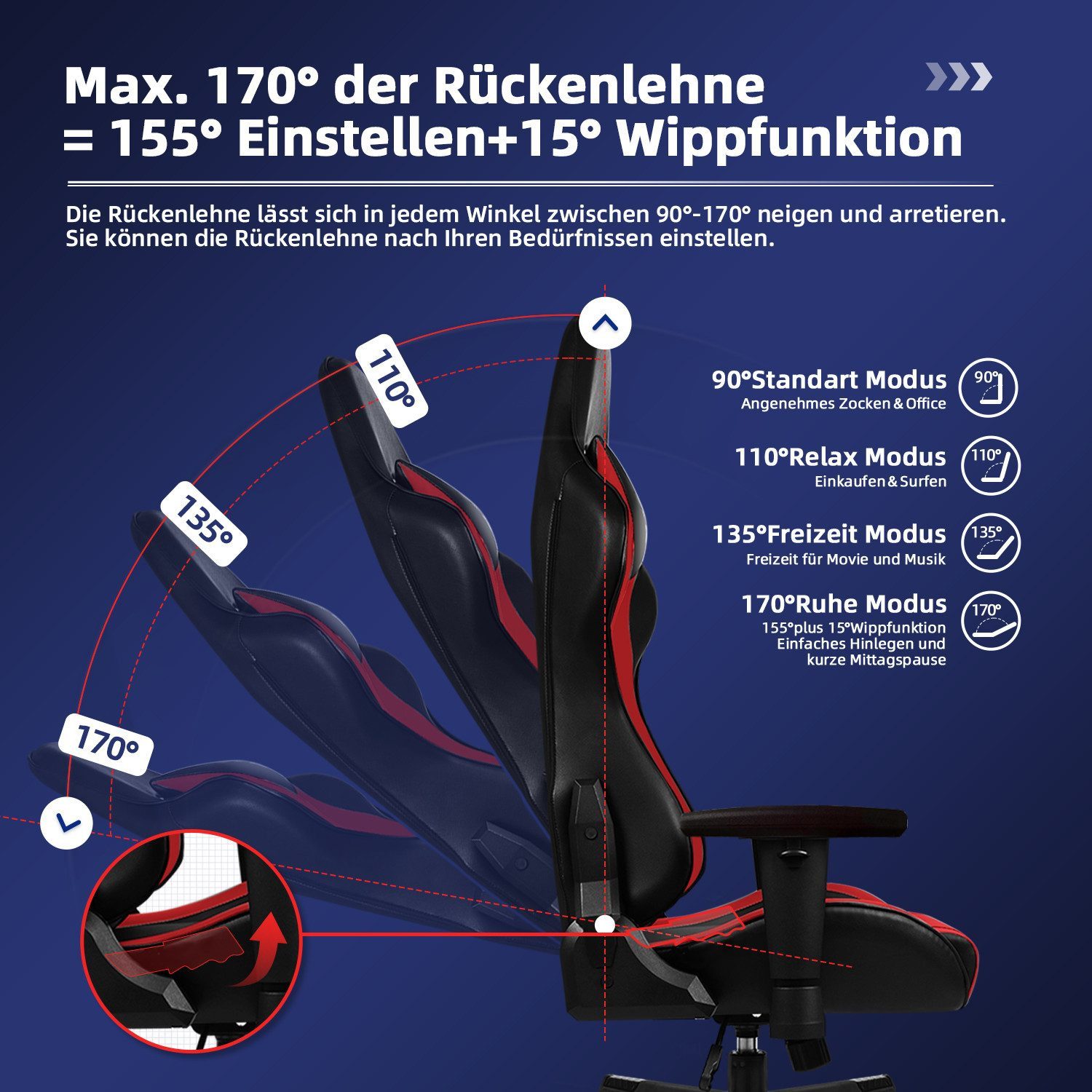 Gaming-Stuhl Gaming Stuhl Ergonomisch Gaming Chair Bürostuhl 6 yizi 122