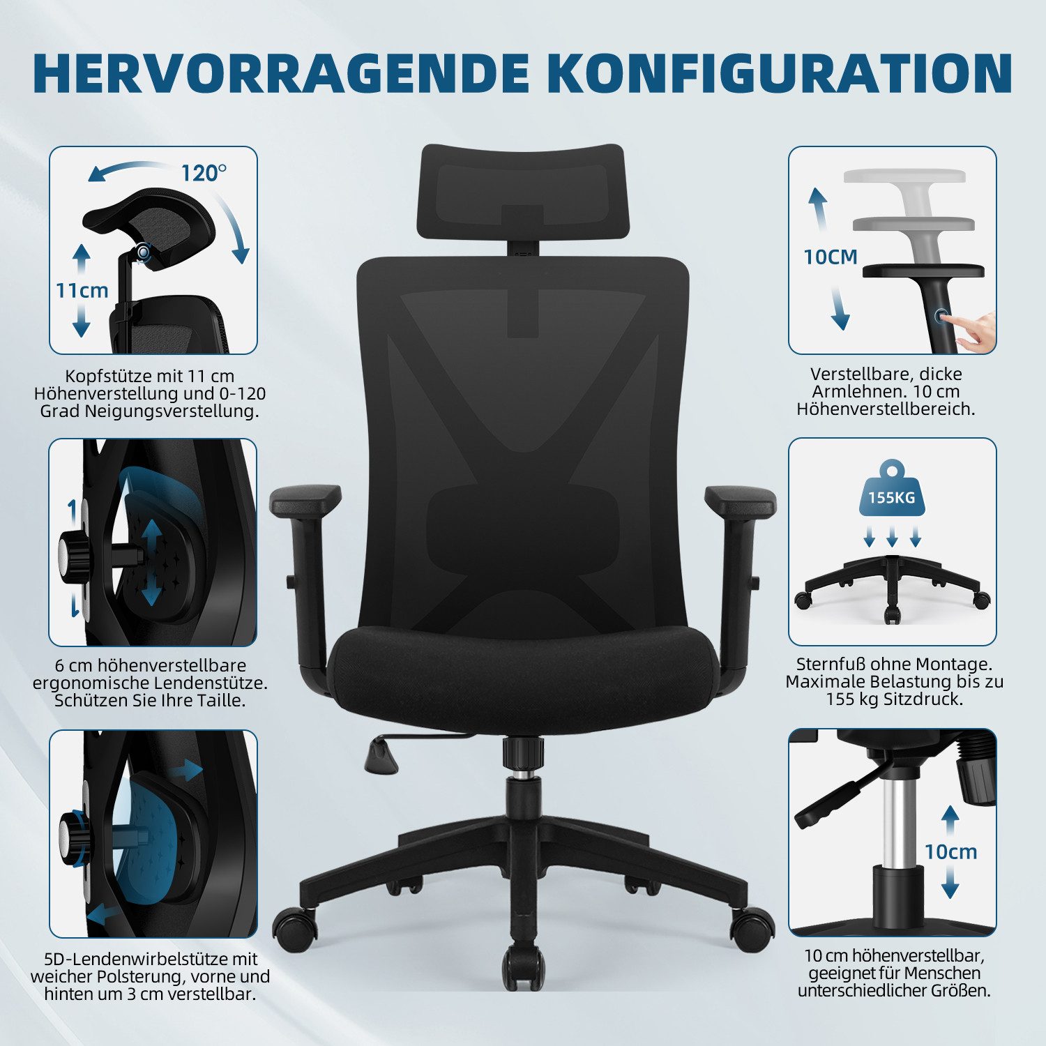 Bürostuhl Bürostuhl Ergonomischer Schreibtischstuhl, Drehstuhl 7 yizi 47