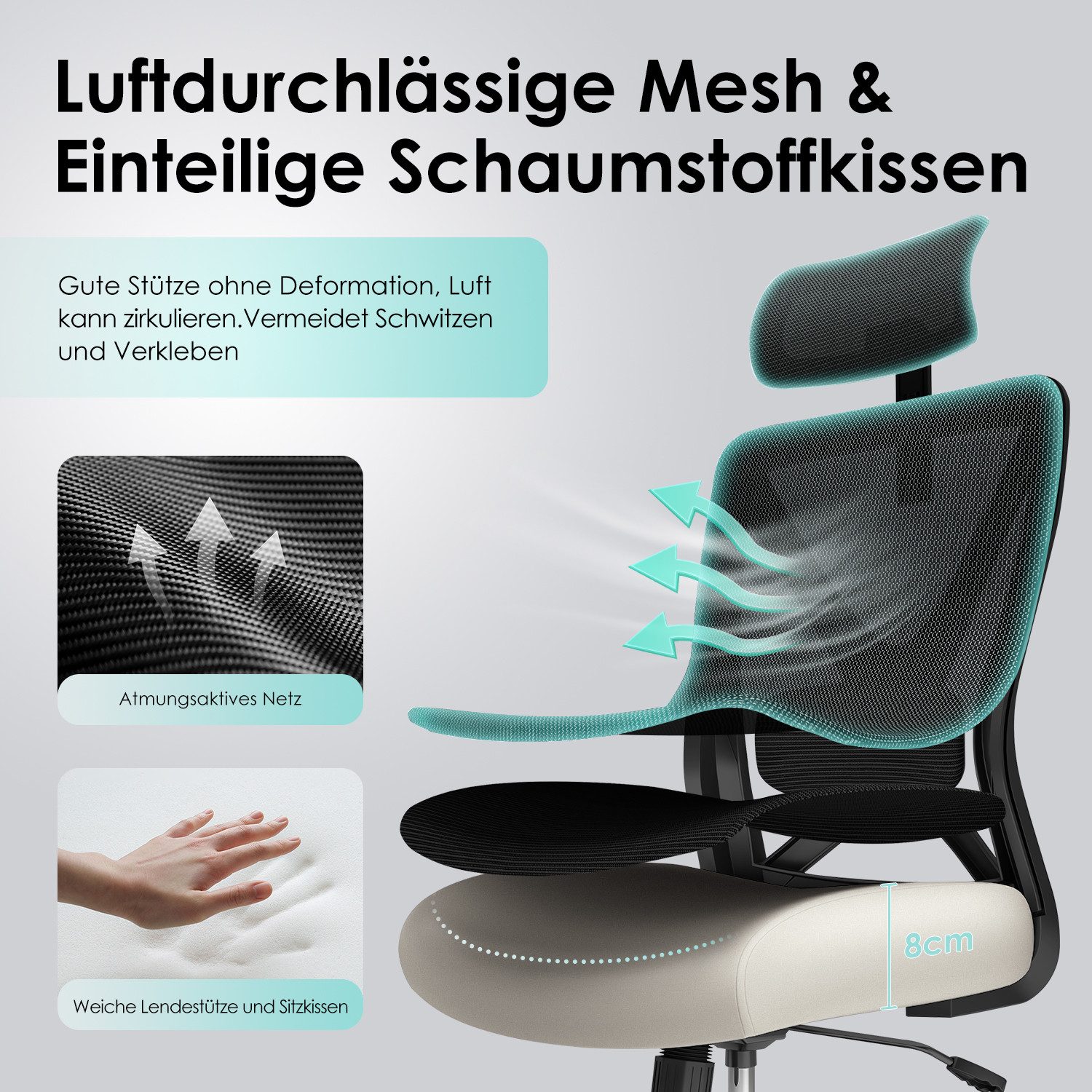 Bürostuhl Bürostuhl, Schreibtischstuhl, Drehstuhl Ergonomischer 6 yizi 50