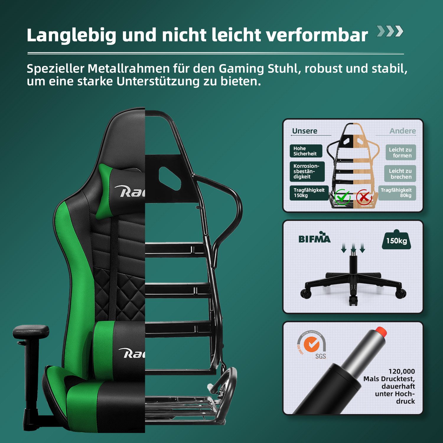 Gaming-Stuhl Ergonomischer Gaming Stuhl mit Gepolstertem Sitz 7 yizi 71