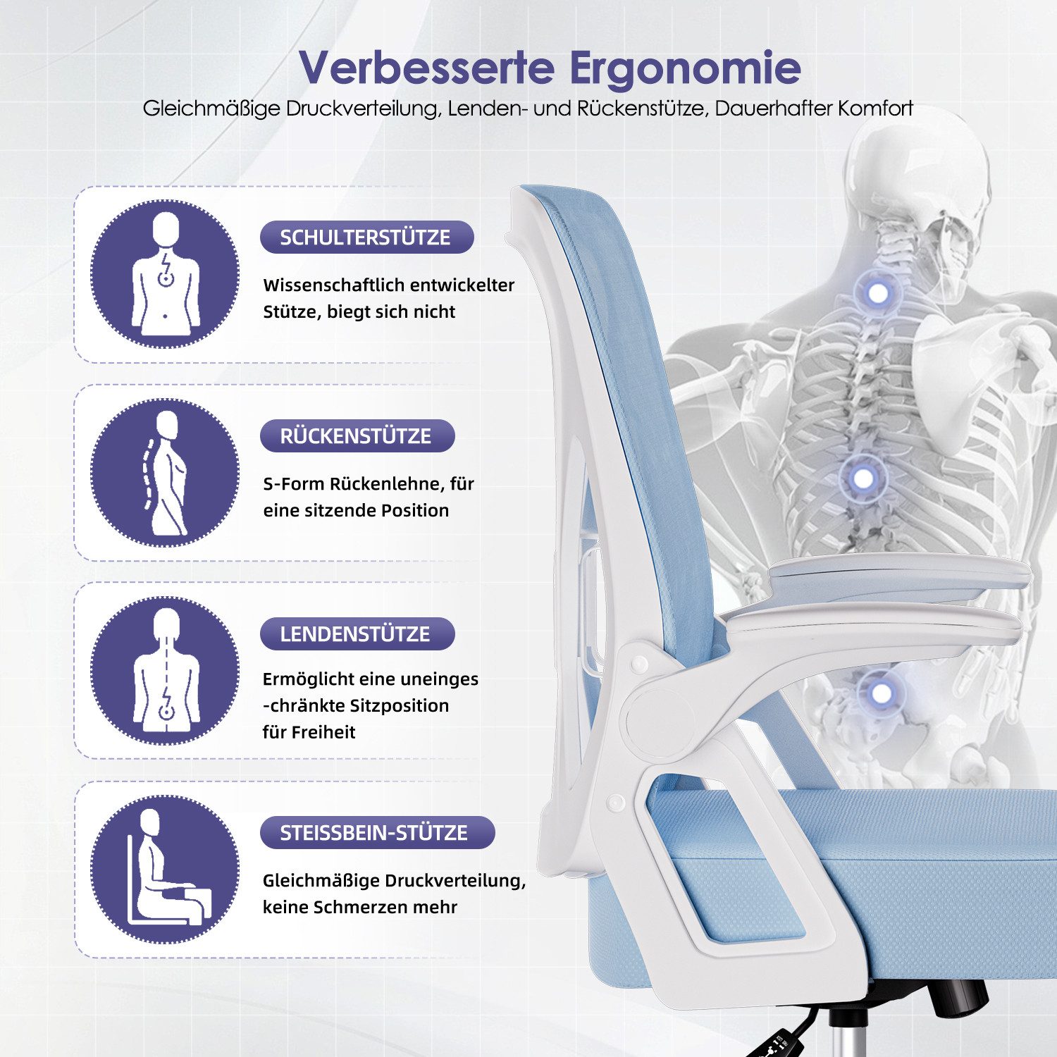 Bürostuhl Bürostuhl,Chefsessel aus Mesh,Ergonomischer Schreibtischstuhl 6 yizi 94
