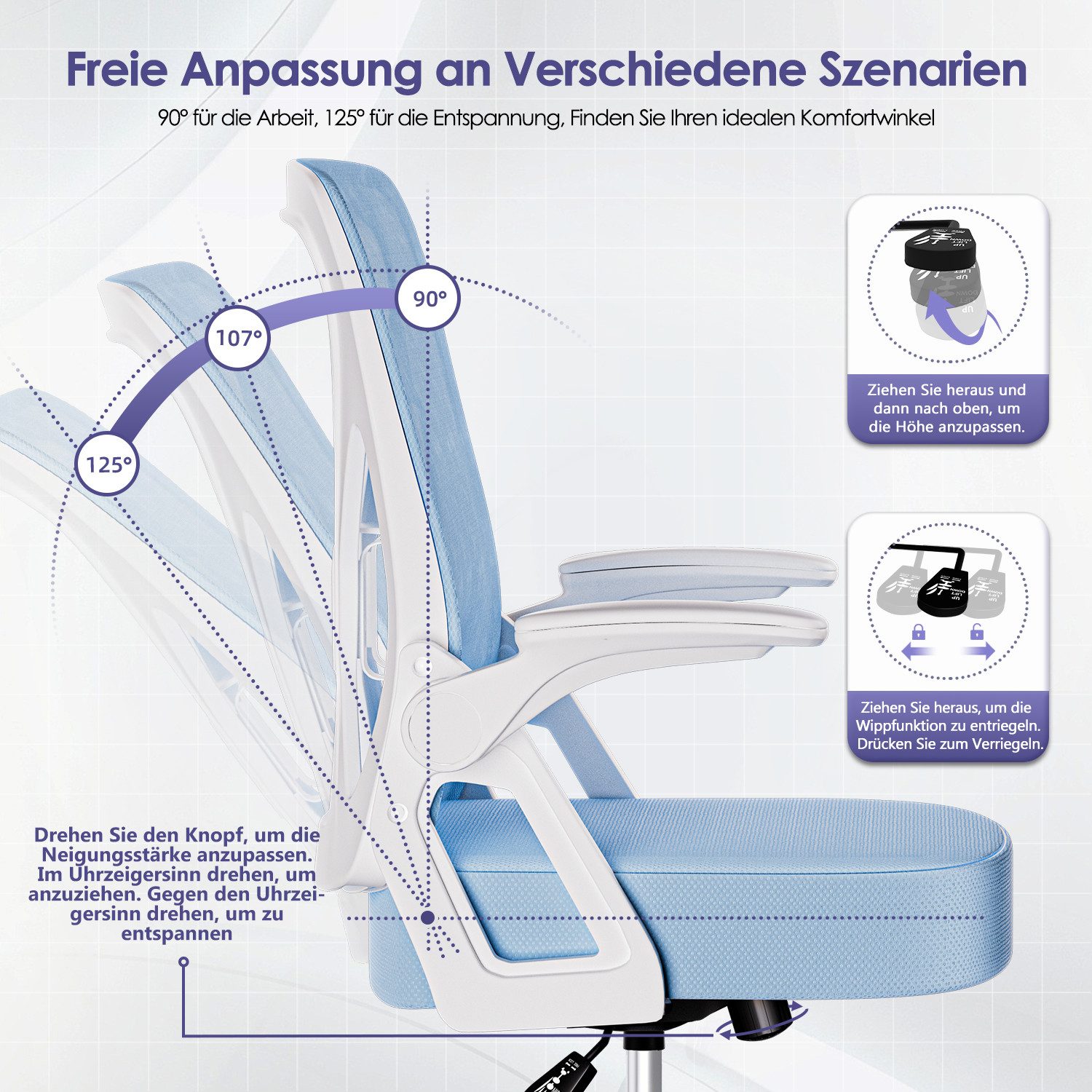 Bürostuhl Bürostuhl,Chefsessel aus Mesh,Ergonomischer Schreibtischstuhl 7 yizi 95