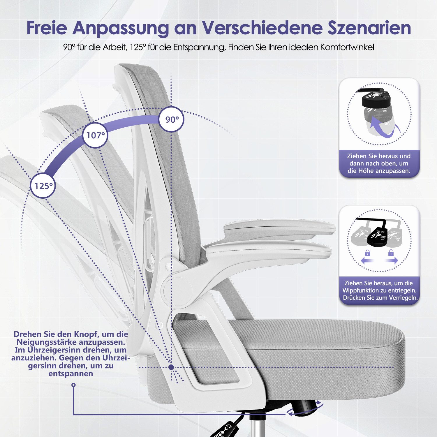 Bürostuhl Bürostuhl,Chefsessel aus Mesh,Ergonomischer Schreibtischstuhl 7 yizi 99