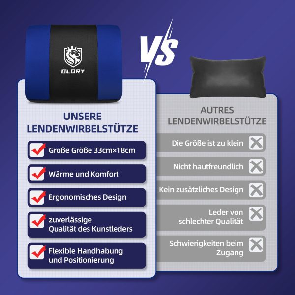 Gaming-Stuhl Ergonomischer Gamer Stuhl mit Fußstütze, Einteiligen Armlehnen – Bild 2