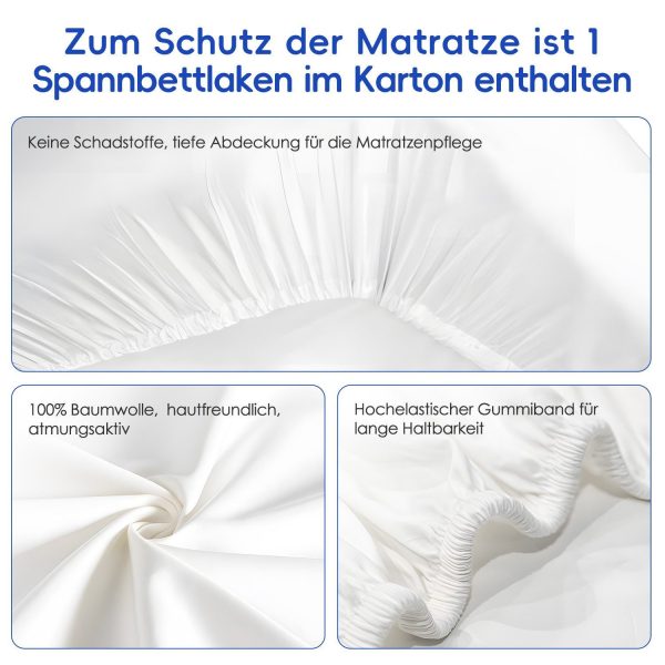 Taschenfederkernmatratze Matratze, 7 Zone Federkernmatratze Matratzen mit Spannbettlaken, 90 cm x 190 cm x 25 cm – Bild 2