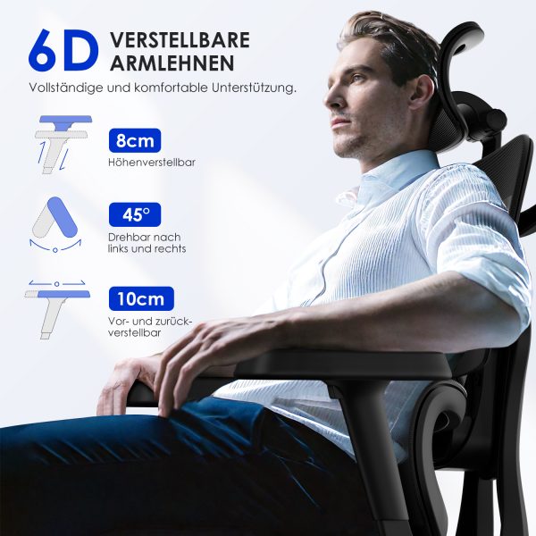RY297 - Bürostuhl Bürostuhl, Chefsessel, ergonomischer Schreibtischstuhl, atmungsaktiv – Bild 2