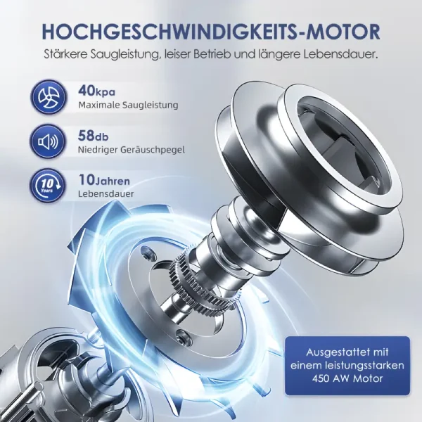 A15 - Akku-Hand-und Stielstaubsauger Akku Staubsauger, 48000Pa Kabelloser Staubsauger,Akku-Stielstaubsauger – Bild 2