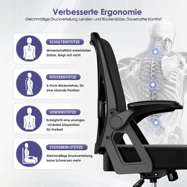 HR230 - Bürostuhl Bürostuhl,Chefsessel aus Mesh,Ergonomischer Schreibtischstuhl – Bild 2