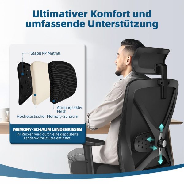 Bürostuhl Bürostuhl Ergonomischer Schreibtischstuhl, Drehstuhl – Bild 2