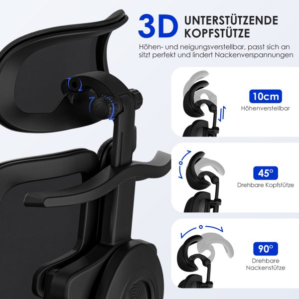 RY297 - Bürostuhl Bürostuhl, Chefsessel, ergonomischer Schreibtischstuhl, atmungsaktiv – Bild 4