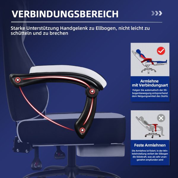 Gaming-Stuhl Gaming Stuhl, Bürostuhl Ergonomisch Wippfunktion bis zu 170° – Bild 2