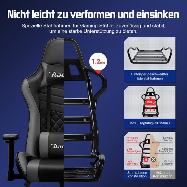 Gaming-Stuhl Gaming Stuhl Ergonomisch Gaming Chair Bürostuhl – Bild 2