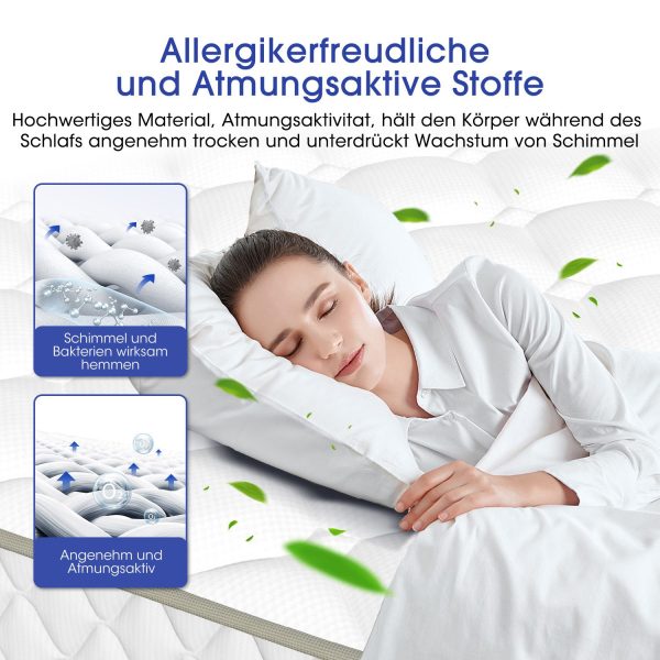 Taschenfederkernmatratze Matratze, 7-Zonen Federkernmatratze Matratzen mit Spannbettlaken, 100 cm x 200 cm x 22 cm – Bild 2