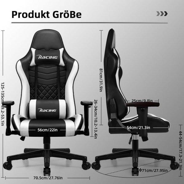 Gaming-Stuhl Gaming Stuhl Ergonomisch Gaming Chair Bürostuhl – Bild 3
