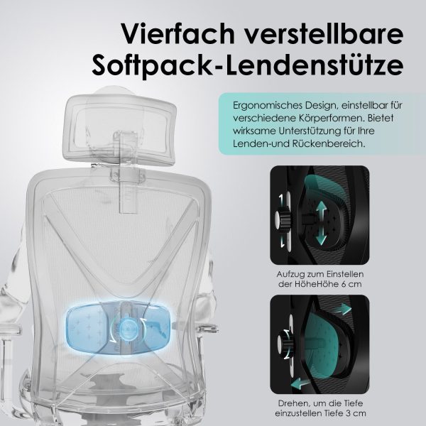 Bürostuhl Bürostuhl, Schreibtischstuhl, Drehstuhl Ergonomischer – Bild 4