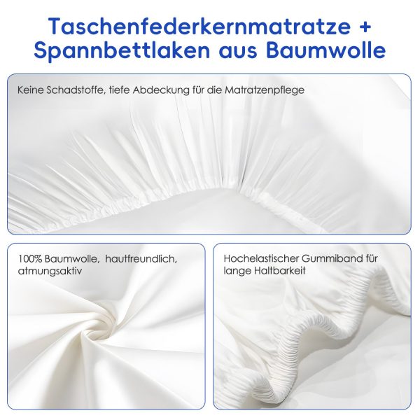 Taschenfederkernmatratze Matratze, 7 Zone Federkernmatratze Matratzen 160 cm x 200 cm x 22 cm – Bild 4
