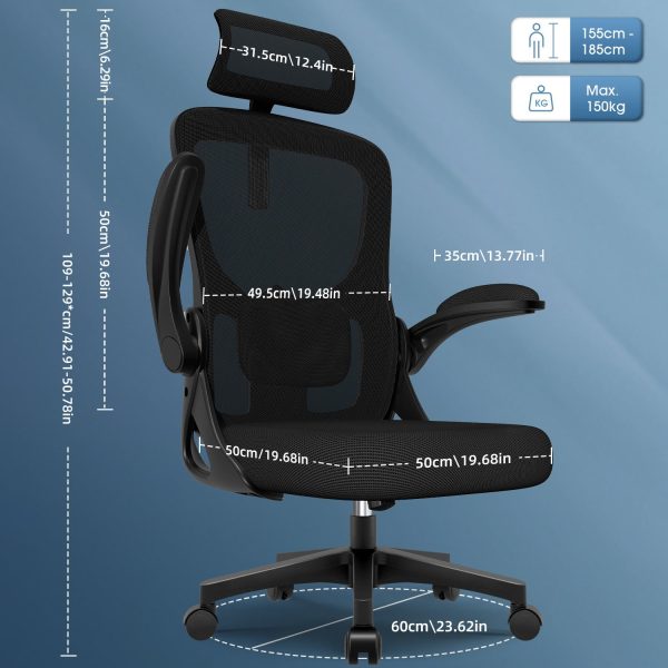 Bürostuhl Bürostuhl, Ergonomischer Schreibtischstuhl, Drehstuhl, Chefsessel – Bild 4