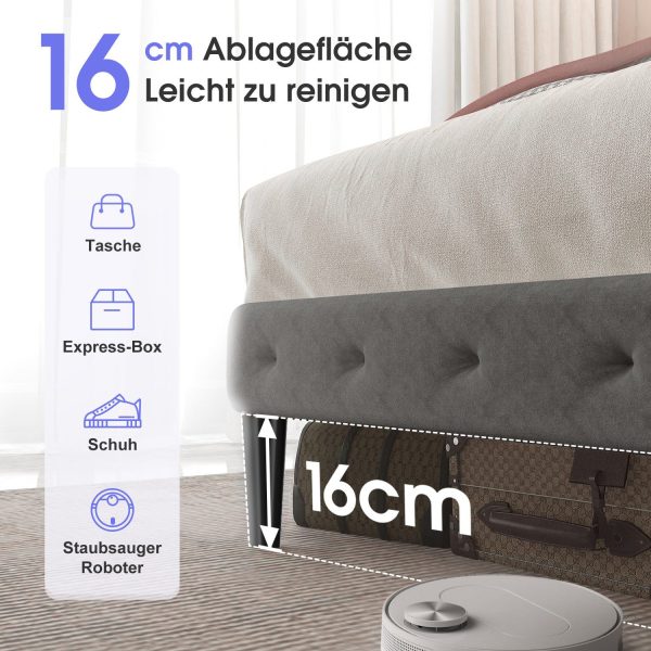 Polsterbett Polsterbett Bett 140x200 mit Lattenrost – Bild 3