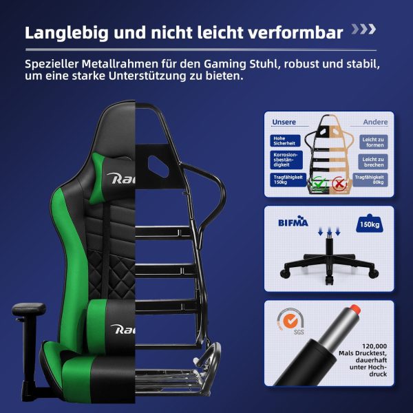 Gaming-Stuhl Gaming Stuhl Ergonomisch Gaming Chair Bürostuhl – Bild 4